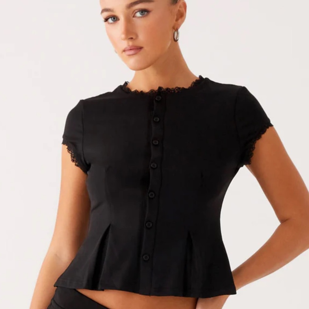 Peppermayo Black Button-Down Top NWT - image 3